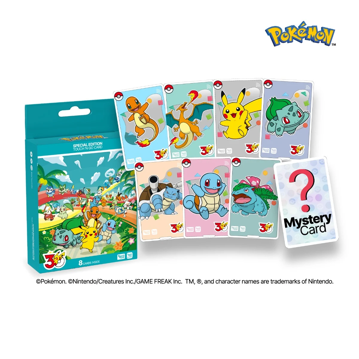 Touch 'n Go × Pokémon 30th Anniversary Cards Box Set (8 NFC Cards)